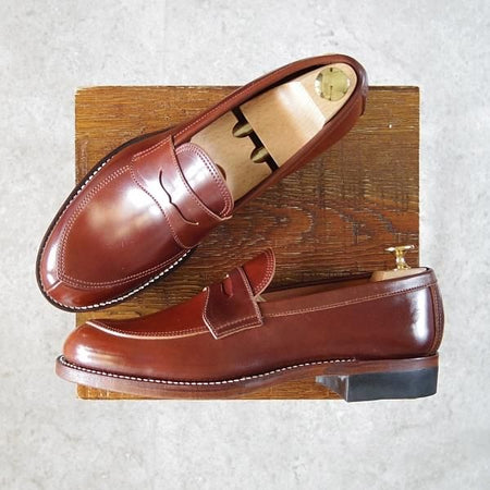 新品★Makers/メイカーズ SIZE 7【定価￥114,400-★#4/茶系コードバン仕様/ホーウィン社】CDVN-01/コインローファー/メンズ★f978