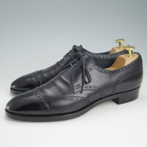 極上★(浅草)RENDO/レンド SIZE 8【オーダー価格7.5万円程度★(イルチア社)ラディカカーフ仕様/8457】845ラスト/フルブローグ/紺★f979