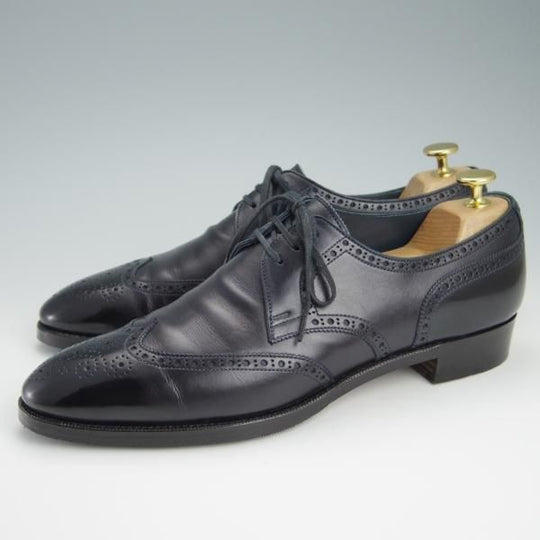 極上★(浅草)RENDO/レンド SIZE 8【オーダー価格7.5万円程度★(イルチア社)ラディカカーフ仕様/8457】845ラスト/フルブローグ/紺★f979