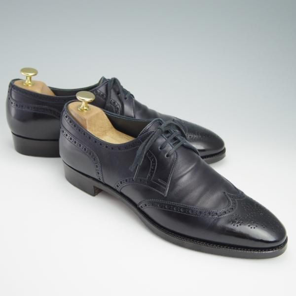 極上★(浅草)RENDO/レンド SIZE 8【オーダー価格7.5万円程度★(イルチア社)ラディカカーフ仕様/8457】845ラスト/フルブローグ/紺★f979