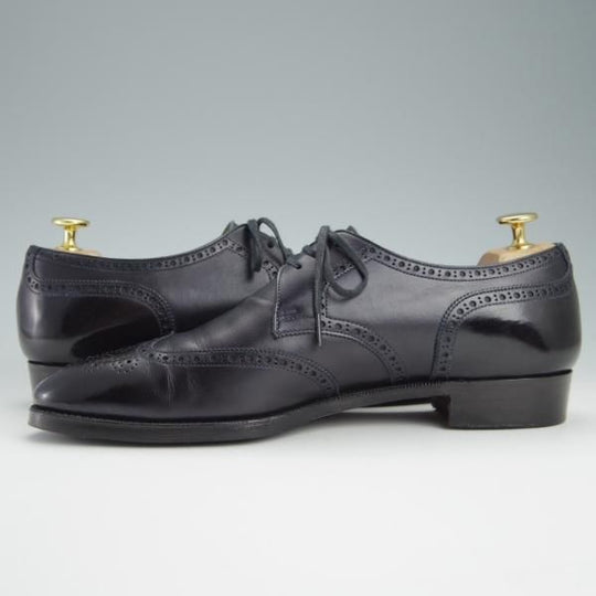 極上★(浅草)RENDO/レンド SIZE 8【オーダー価格7.5万円程度★(イルチア社)ラディカカーフ仕様/8457】845ラスト/フルブローグ/紺★f979