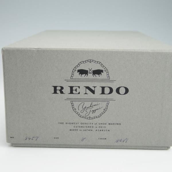 極上★(浅草)RENDO/レンド SIZE 8【オーダー価格7.5万円程度★(イルチア社)ラディカカーフ仕様/8457】845ラスト/フルブローグ/紺★f979