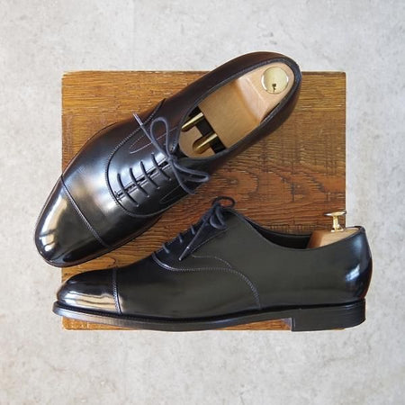 美品★エドワードグリーン 7E【現行定価￥174,900-★チェルシー/旧ロゴ/CHELSEA】202ラスト/ストレートチップ/黒/EDWARD GREEN★f981