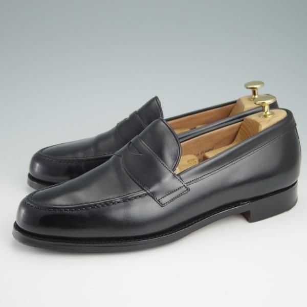 美品★(英)チーニー 8.5F【定価￥78,100-★HUDSON/ハドソン/コインローファー】5203ラスト/カーフ/黒/メンズ/CHEANEY★f982
