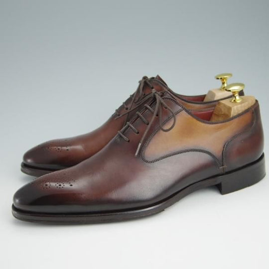 美品★(スペイン製)マグナーニ・セレクション SIZE 40【最上級ライン★ボロネーゼ製法/マグナムカーフ】濃茶/MAGNANNI SELECCION★f986