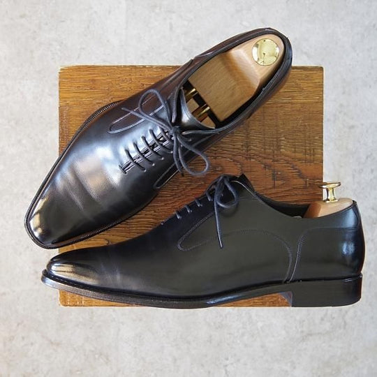 美品★シェットランドフォックス SIZE 8.5【定価￥48,400-★アバディーン/3057SF】プレーントゥ/カーフ/黒/メンズ/Shetlandfox★f987