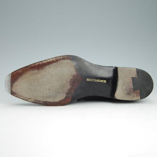 美品★シェットランドフォックス SIZE 8.5【定価￥48,400-★アバディーン/3057SF】プレーントゥ/カーフ/黒/メンズ/Shetlandfox★f987