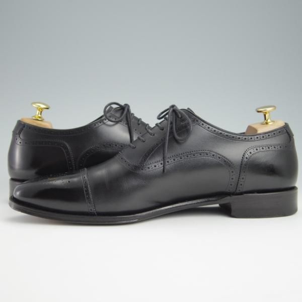 美品★シェットランドフォックス SIZE 8.5【定価￥48,400-★アバディーン/3056SF】セミブローグ/カーフ/黒/メンズ/Shetlandfox★f988