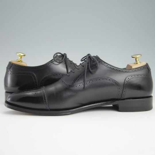 美品★シェットランドフォックス SIZE 8.5【定価￥48,400-★アバディーン/3056SF】セミブローグ/カーフ/黒/メンズ/Shetlandfox★f988