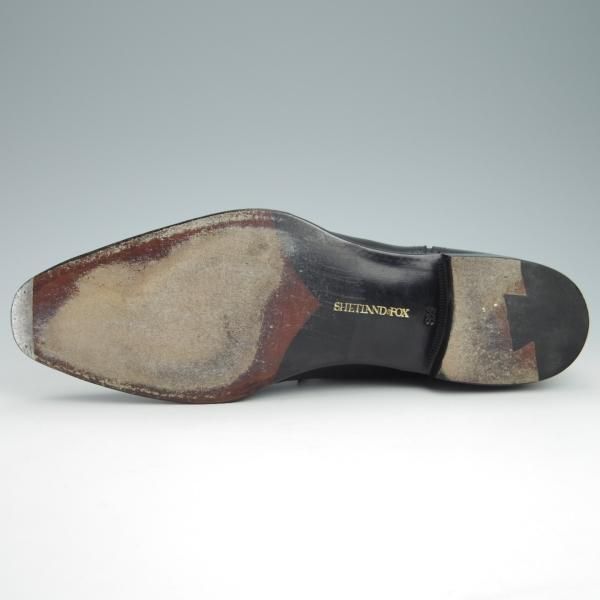 美品★シェットランドフォックス SIZE 8.5【定価￥48,400-★アバディーン/3056SF】セミブローグ/カーフ/黒/メンズ/Shetlandfox★f988