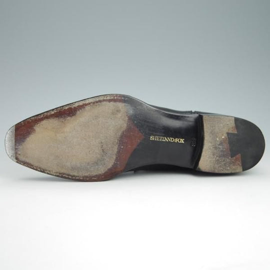 美品★シェットランドフォックス SIZE 8.5【定価￥48,400-★アバディーン/3056SF】セミブローグ/カーフ/黒/メンズ/Shetlandfox★f988