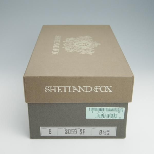 美品★シェットランドフォックス SIZE 8.5【定価￥48,400-★アバディーン/3056SF】セミブローグ/カーフ/黒/メンズ/Shetlandfox★f988