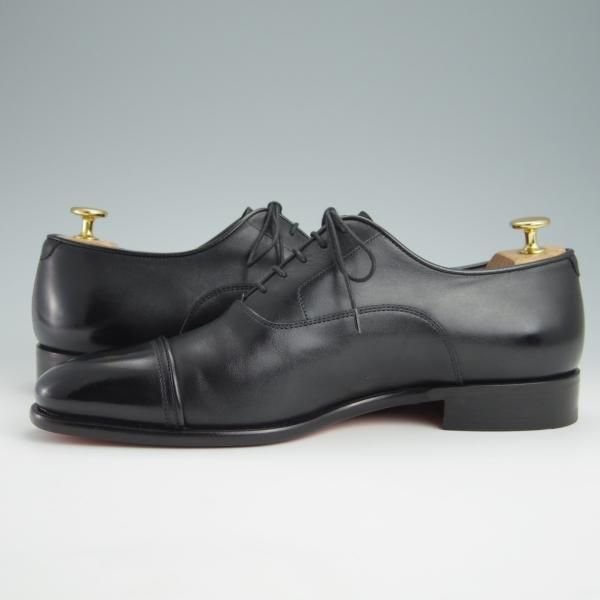 極美品★(伊)サントーニ SIZE 7.5【定価￥110,000-★ストレートチップ/16207】LEVANTEラスト/カーフ/黒/メンズ/Santoni★f991