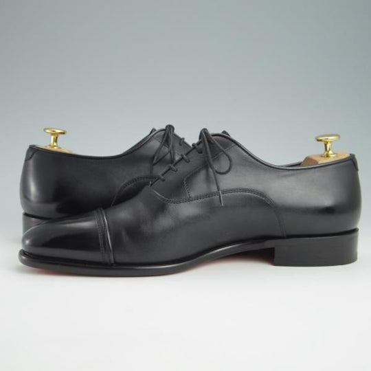 極美品★(伊)サントーニ SIZE 7.5【定価￥110,000-★ストレートチップ/16207】LEVANTEラスト/カーフ/黒/メンズ/Santoni★f991