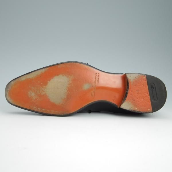 極美品★(伊)サントーニ SIZE 7.5【定価￥110,000-★ストレートチップ/16207】LEVANTEラスト/カーフ/黒/メンズ/Santoni★f991