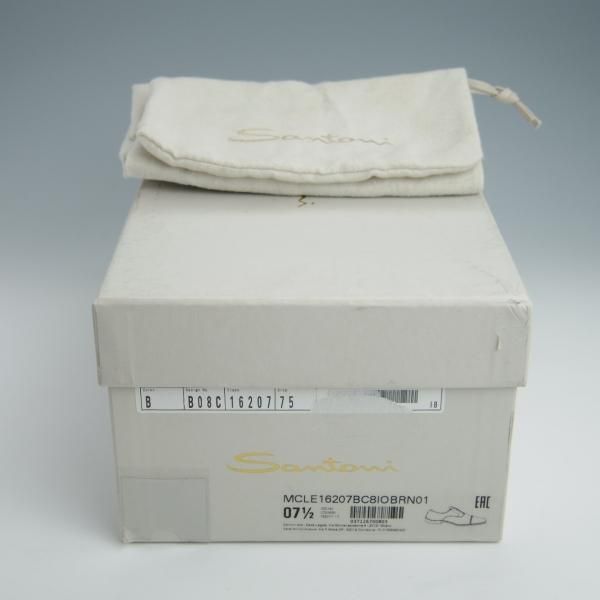 極美品★(伊)サントーニ SIZE 7.5【定価￥110,000-★ストレートチップ/16207】LEVANTEラスト/カーフ/黒/メンズ/Santoni★f991