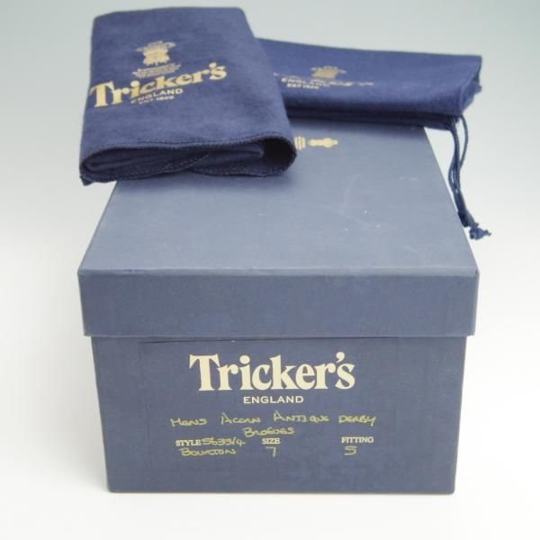 Tricker’sトリッカーズ BOURTON UK7 ネイビー コンビ　箱付き Tricker'sトリッカーズ BOURTON UK7 ネイビー コンビ箱付き
