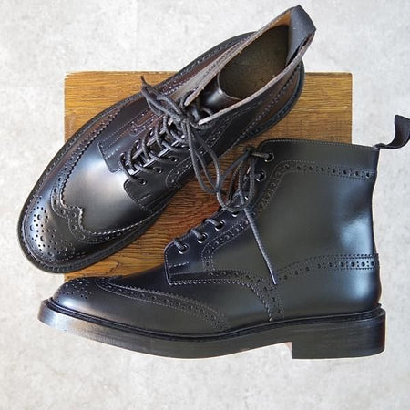 新品★トリッカーズ SIZE 8【定価￥88,000-★STOW/ストウ/5634】カントリーブーツ/ボックスカーフ/黒/メンズ/Tricker's★f994