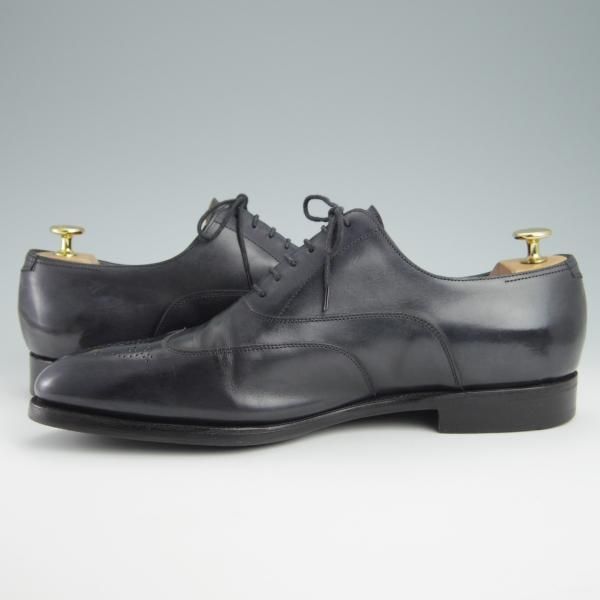 極上★ジョンロブ製 UK10【貴重★エルメス別注/HERMES/ミュージアムカーフ】HECTOR/H413ラスト/フルブローグ/灰〜黒系/JOHN LOBB★g010