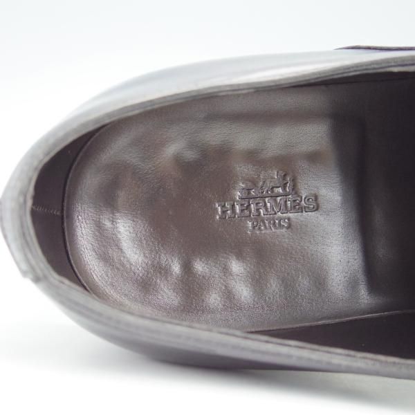 極上★ジョンロブ製 UK10【貴重★エルメス別注/HERMES/ミュージアムカーフ】HECTOR/H413ラスト/フルブローグ/灰〜黒系/JOHN LOBB★g010