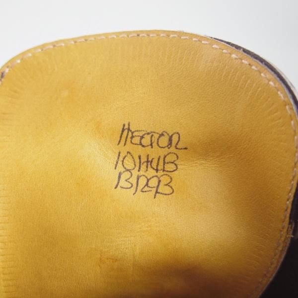 極上★ジョンロブ製 UK10【貴重★エルメス別注/HERMES/ミュージアムカーフ】HECTOR/H413ラスト/フルブローグ/灰〜黒系/JOHN LOBB★g010