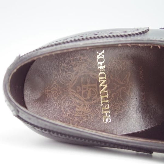 美品★シェットランドフォックス SIZE 7【キルト付き★ナイツブリッジ/3017SF】ギリーシューズ/カーフ/黒/メンズ/Shetlandfox★g011