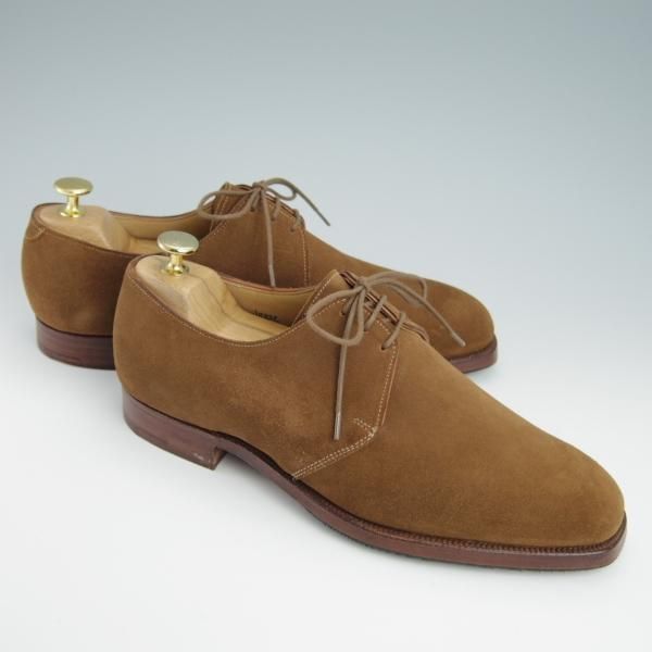 未使用★クロケット&ジョーンズ 7.5E【★ロイドフットウェア別注/Lloyd Footwear】Vフロント/スエード/茶/メンズ/Crockett&Jones★g012