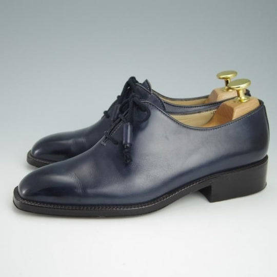美品★(伊)STEFANO BI/ステファノビ(レディース) SIZE 36【貴重★(伊)Mauro Volponi別注/ホールカット】489/カーフ/紺★g018