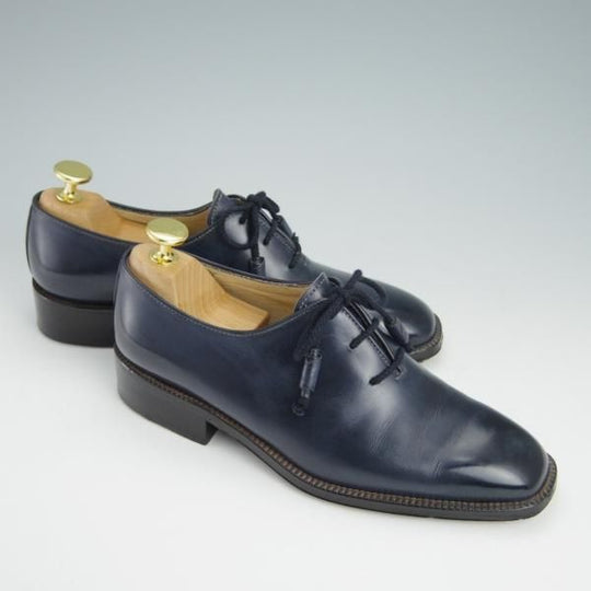 美品★(伊)STEFANO BI/ステファノビ(レディース) SIZE 36【貴重★(伊)Mauro Volponi別注/ホールカット】489/カーフ/紺★g018