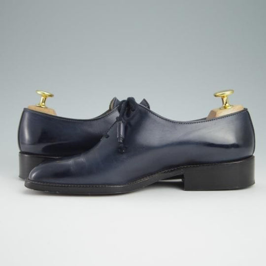 美品★(伊)STEFANO BI/ステファノビ(レディース) SIZE 36【貴重★(伊)Mauro Volponi別注/ホールカット】489/カーフ/紺★g018