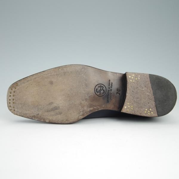 美品★(伊)STEFANO BI/ステファノビ(レディース) SIZE 36【貴重★(伊)Mauro Volponi別注/ホールカット】489/カーフ/紺★g018