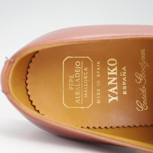 新品★(スペイン製)YANKO/ヤンコ SIZE 24【グッドイヤーウェルテッド製法★モンクストラップ/26498】カーフ/茶/メンズ★g019