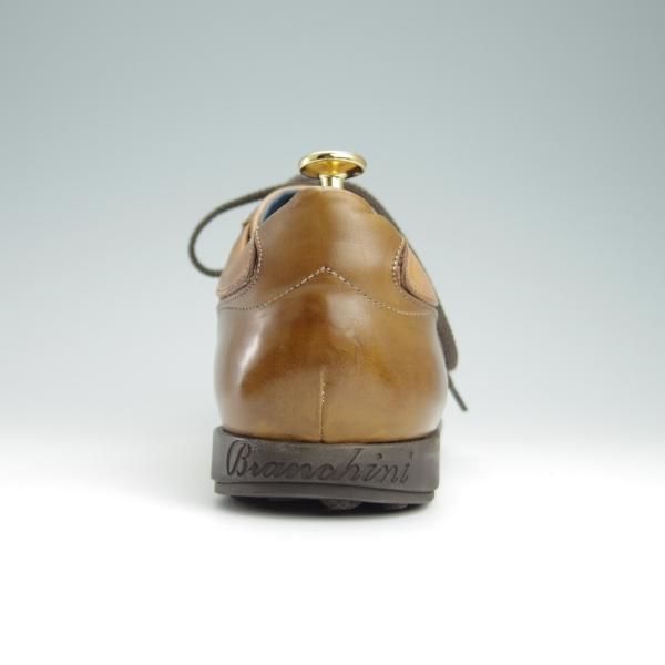 極上★(伊)ステファノ・ブランキーニ SIZE 6.5【貴重★TROFEOライン/レザースニーカー】カーフ/薄茶/メンズ/STEFANO BRANCHINI★g020