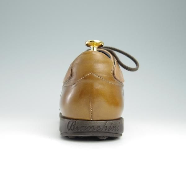 極上★(伊)ステファノ・ブランキーニ SIZE 6.5【貴重★TROFEOライン/レザースニーカー】カーフ/薄茶/メンズ/STEFANO BRANCHINI★g020