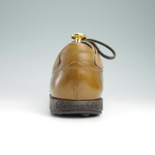 極上★(伊)ステファノ・ブランキーニ SIZE 6.5【貴重★TROFEOライン/レザースニーカー】カーフ/薄茶/メンズ/STEFANO BRANCHINI★g020