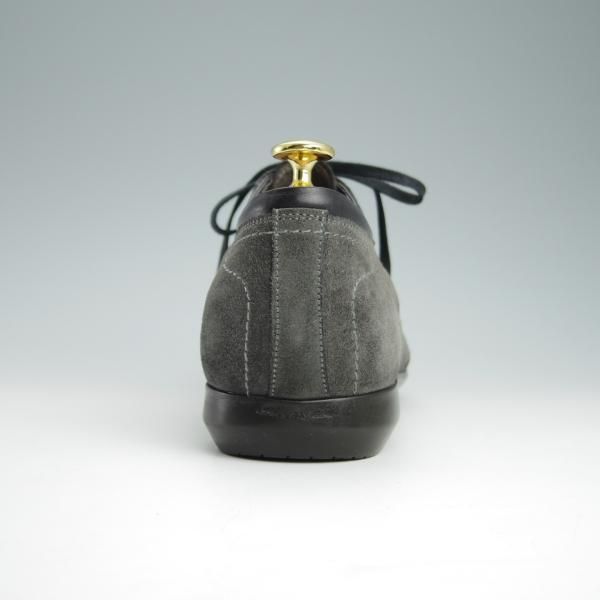 ほぼ試着程度★(伊)サントーニ SIZE 8【現行定価8万円以上★パンチドキャップトゥ仕様のスニーカー】スエード/灰/メンズ/Santoni★g021