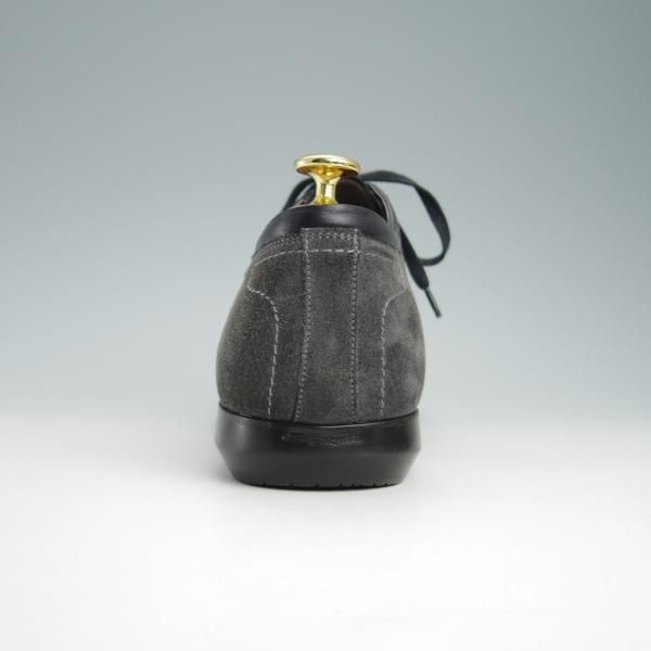 ほぼ試着程度★(伊)サントーニ SIZE 8【現行定価8万円以上★パンチドキャップトゥ仕様のスニーカー】スエード/灰/メンズ/Santoni★g021