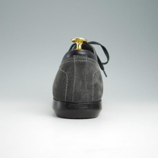 ほぼ試着程度★(伊)サントーニ SIZE 8【現行定価8万円以上★パンチドキャップトゥ仕様のスニーカー】スエード/灰/メンズ/Santoni★g021