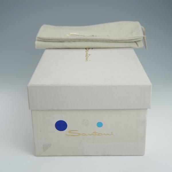 ほぼ試着程度★(伊)サントーニ SIZE 8【現行定価8万円以上★パンチドキャップトゥ仕様のスニーカー】スエード/灰/メンズ/Santoni★g021