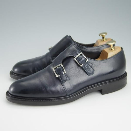 極上★ジョンロブ 6.5E【モデル定価￥243,100-★MORVAL/(水牛)バッファローレザー】0015ラスト/ダブルモンク/紺/メンズ/JOHN LOBB★g023