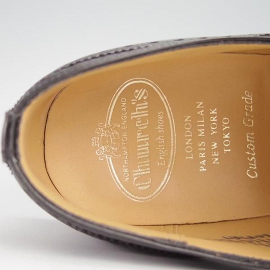 極上★チャーチ 70F/UK7【定価￥96,800-★ディプロマット/DIPLOMAT】173ラスト/5都市ロゴ/セミブローグ/カーフ/黒/メンズ/Church's★g026