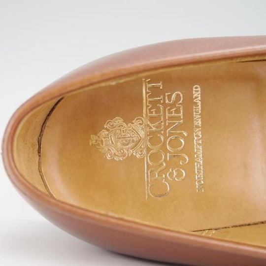 美品★クロケット&ジョーンズ 6.5E【モデル定価￥86,900-★コインローファー/LINCOLN】314ラスト/カーフ/茶/メンズ/Crockett&Jones★g027