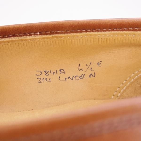 美品★クロケット&ジョーンズ 6.5E【モデル定価￥86,900-★コインローファー/LINCOLN】314ラスト/カーフ/茶/メンズ/Crockett&Jones★g027