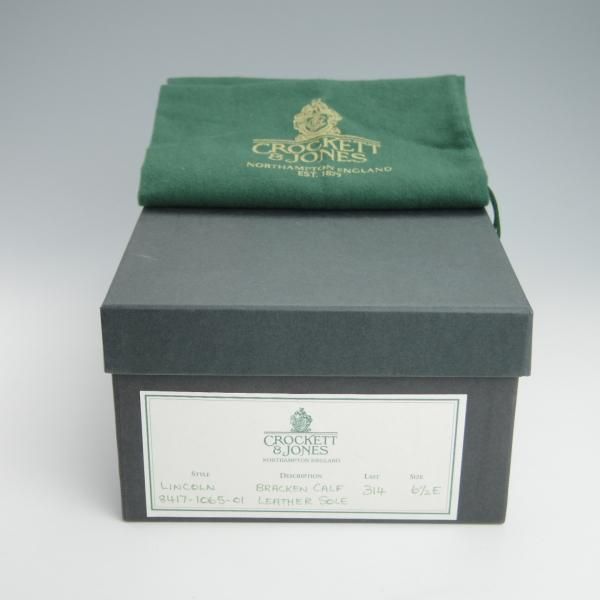 美品★クロケット&ジョーンズ 6.5E【モデル定価￥86,900-★コインローファー/LINCOLN】314ラスト/カーフ/茶/メンズ/Crockett&Jones★g027