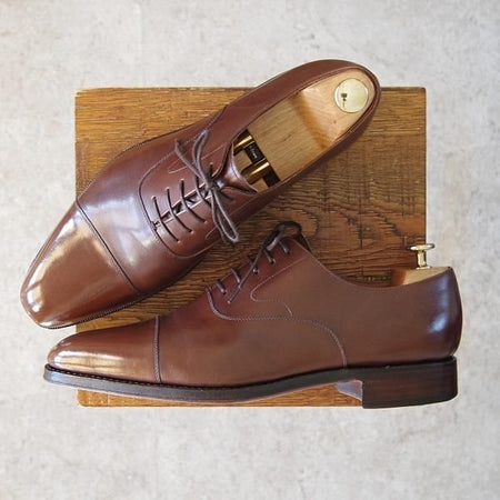 極美品★(スペイン製)YANKO/ヤンコ SIZE 8.5【グッドイヤーウェルテッド製法★ストレートチップ/14168】カーフ/茶/メンズ★g029