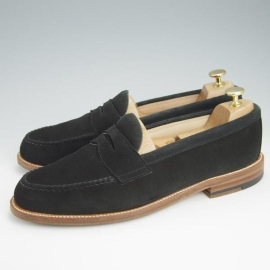 美品★オールデン 9.5D【貴重★ユナイテッドアローズ別注/コインローファー】62447/スエード/紺/UNITED ARROWS/Alden★g031