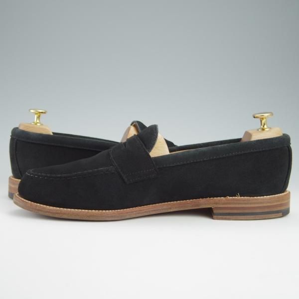 美品★オールデン 9.5D【貴重★ユナイテッドアローズ別注/コインローファー】62447/スエード/紺/UNITED ARROWS/Alden★g031