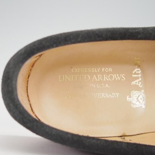 美品★オールデン 9.5D【貴重★ユナイテッドアローズ別注/コインローファー】62447/スエード/紺/UNITED ARROWS/Alden★g031