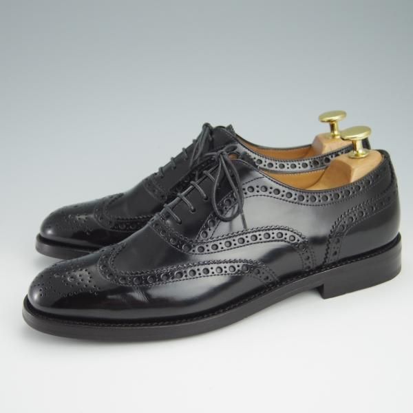 極美品★チャーチ(レディース) SIZE 38【定価￥86,900-★バーウッド/BURWOOD WG】ポリッシュドバインダーカーフ/黒/Church's★g033