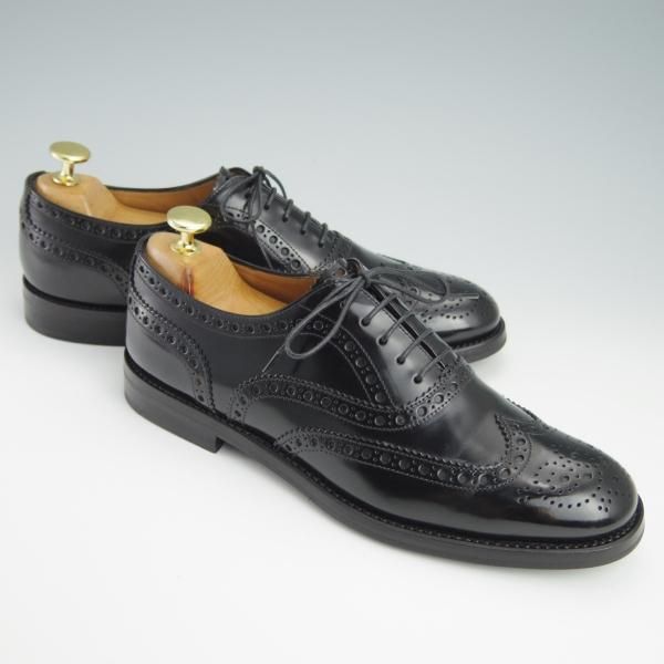 極美品★チャーチ(レディース) SIZE 38【定価￥86,900-★バーウッド/BURWOOD WG】ポリッシュドバインダーカーフ/黒/Church's★g033